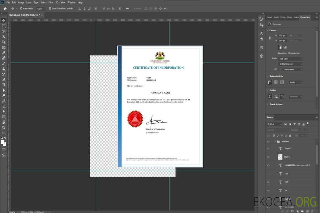 Certificat de constitution du Lesotho template Certificat de constitution du Lesotho template